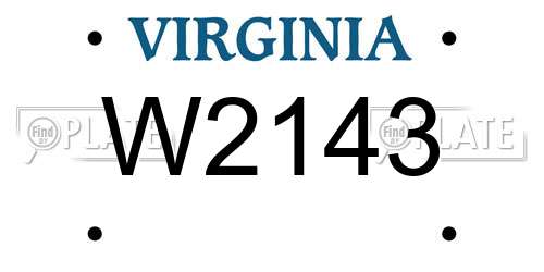 W2143 Virginia License Plate