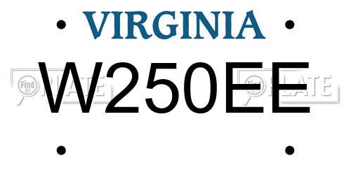 W250EE Virginia License Plate