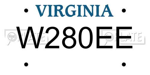 W280EE Virginia License Plate