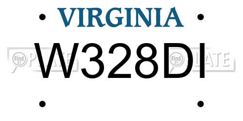 W328DI Virginia License Plate