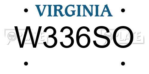 W336SO Virginia License Plate