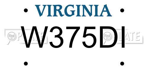 W375DI Virginia License Plate