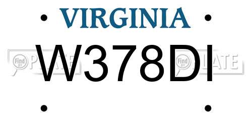 W378DI Virginia License Plate