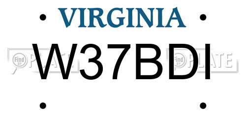 W37BDI Virginia License Plate