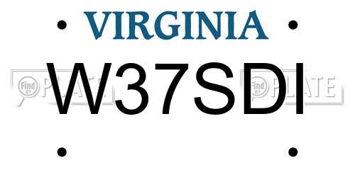 W37SDI Virginia License Plate