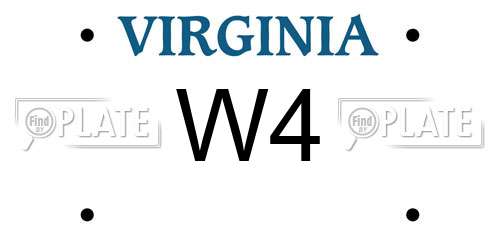 W4 Virginia License Plate