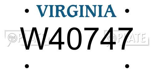 W40747 Virginia License Plate