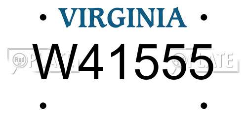 W41555 Virginia License Plate