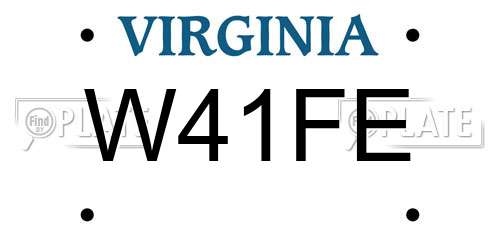 W41FE Virginia License Plate