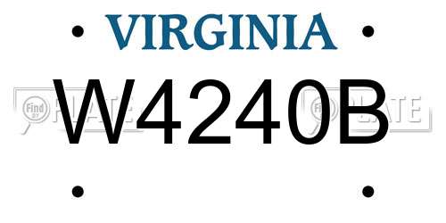 W4240B Virginia License Plate