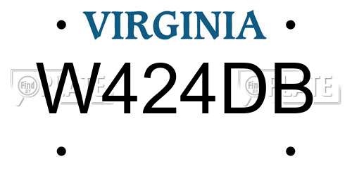 W424DB Virginia License Plate