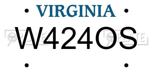 W424OS Virginia License Plate