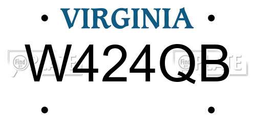 W424QB Virginia License Plate
