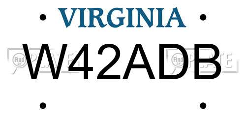W42ADB Virginia License Plate