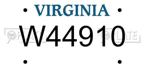 W44910 Virginia License Plate