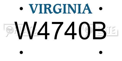W4740B Virginia License Plate
