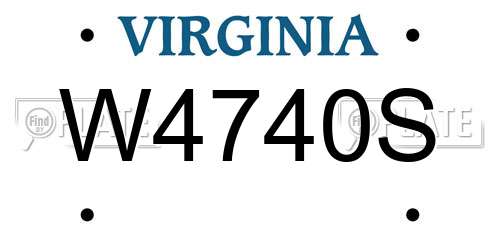 W4740S Virginia License Plate