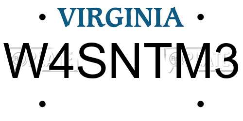 W4SNTM3 Virginia License Plate