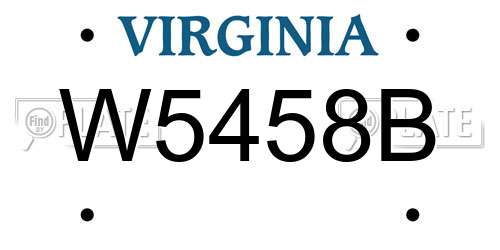W5458B Virginia License Plate