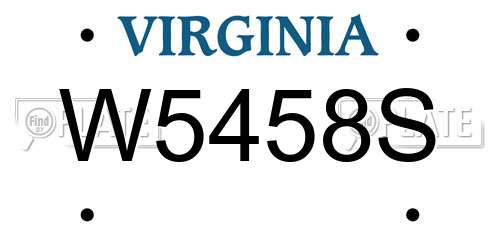 W5458S Virginia License Plate