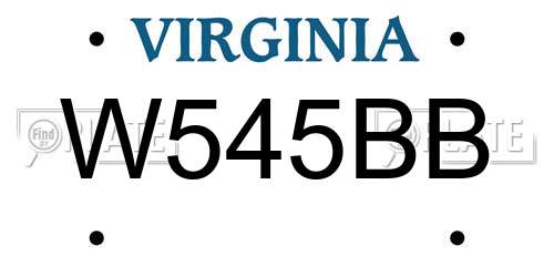 W545BB Virginia License Plate
