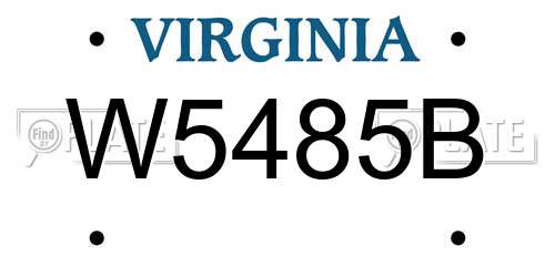 W5485B Virginia License Plate