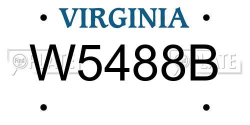 W5488B Virginia License Plate