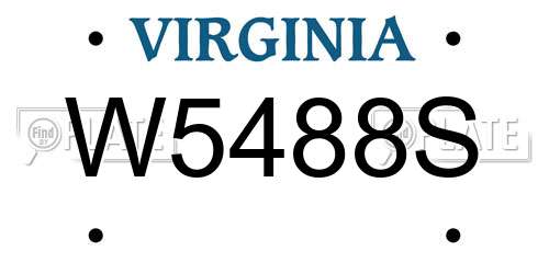 W5488S Virginia License Plate