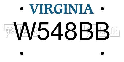 W548BB Virginia License Plate