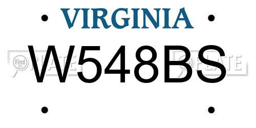 W548BS Virginia License Plate