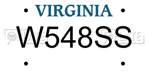 W548SS Virginia License Plate