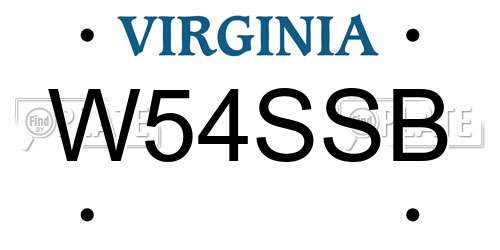 W54SSB Virginia License Plate