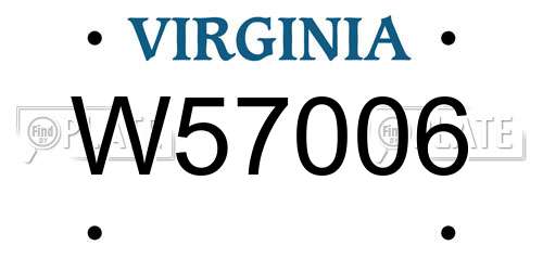 W57006 Virginia License Plate