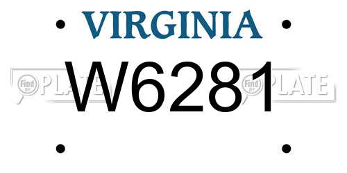 W6281 Virginia License Plate