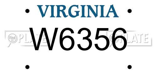 W6356 Virginia License Plate