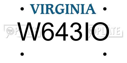 W643IO Virginia License Plate