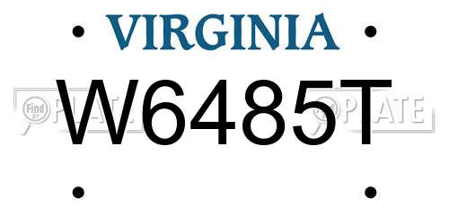 W6485T Virginia License Plate
