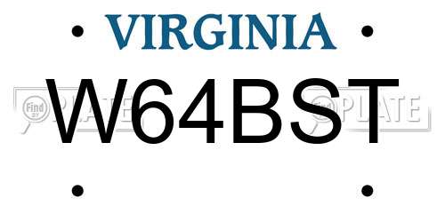 W64BST Virginia License Plate