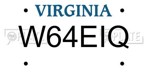 W64EIQ Virginia License Plate