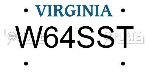 W64SST Virginia License Plate