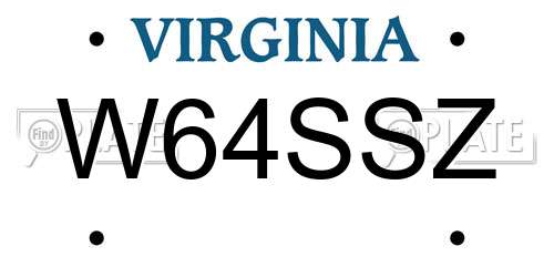 W64SSZ Virginia License Plate