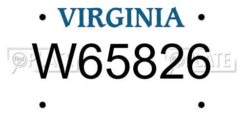 W65826 Virginia License Plate