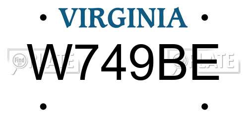 W749BE Virginia License Plate