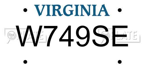 W749SE Virginia License Plate