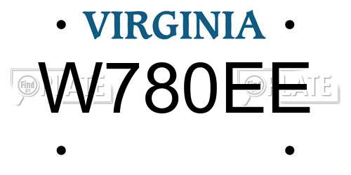 W780EE Virginia License Plate