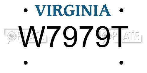 W7979T Virginia License Plate