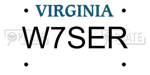 W7SER Virginia License Plate
