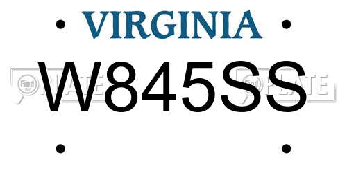 W845SS Virginia License Plate