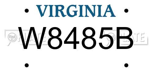 W8485B Virginia License Plate