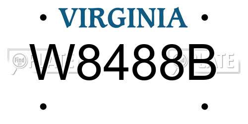 W8488B Virginia License Plate